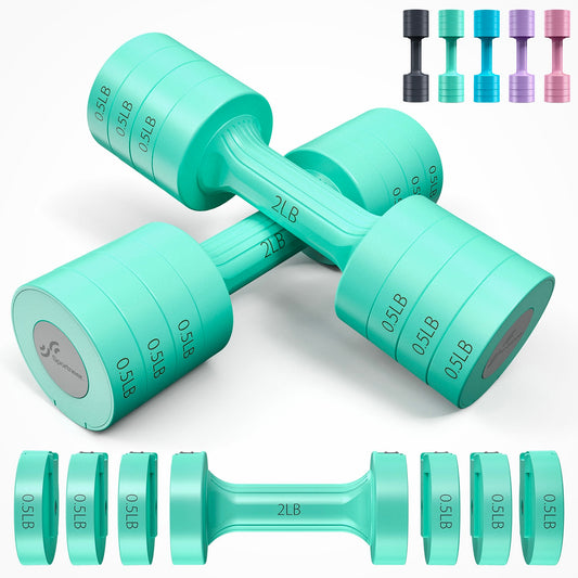 Adjustable Dumbbells Hand Weights Set: Sportneer 5 lb Dumbbells Set of 2 Each 2lb 3lb 4lb 5lb Free Weights Fast Adjust Weight 4 In 1 Weights Dumbbells Set for Women Men Home Gym Exercise Training