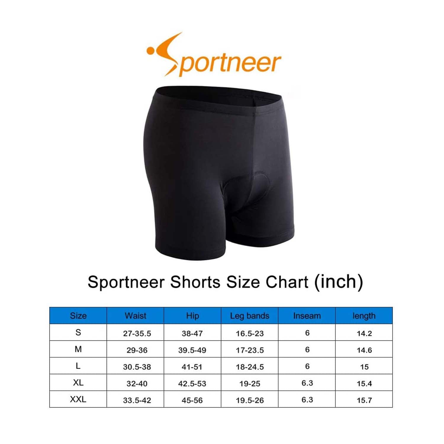 Sportneer Men s 3D Padded Cycling Shorts