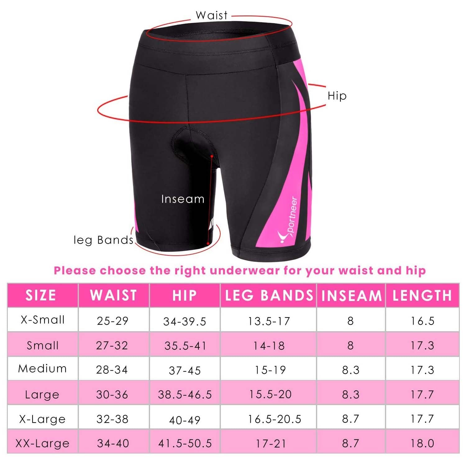 Sportneer Padded Bike Shorts Women - Bicycle Cycling Underwear 3D Padded  Shorts for Women Black : : Clothing, Shoes & Accessories
