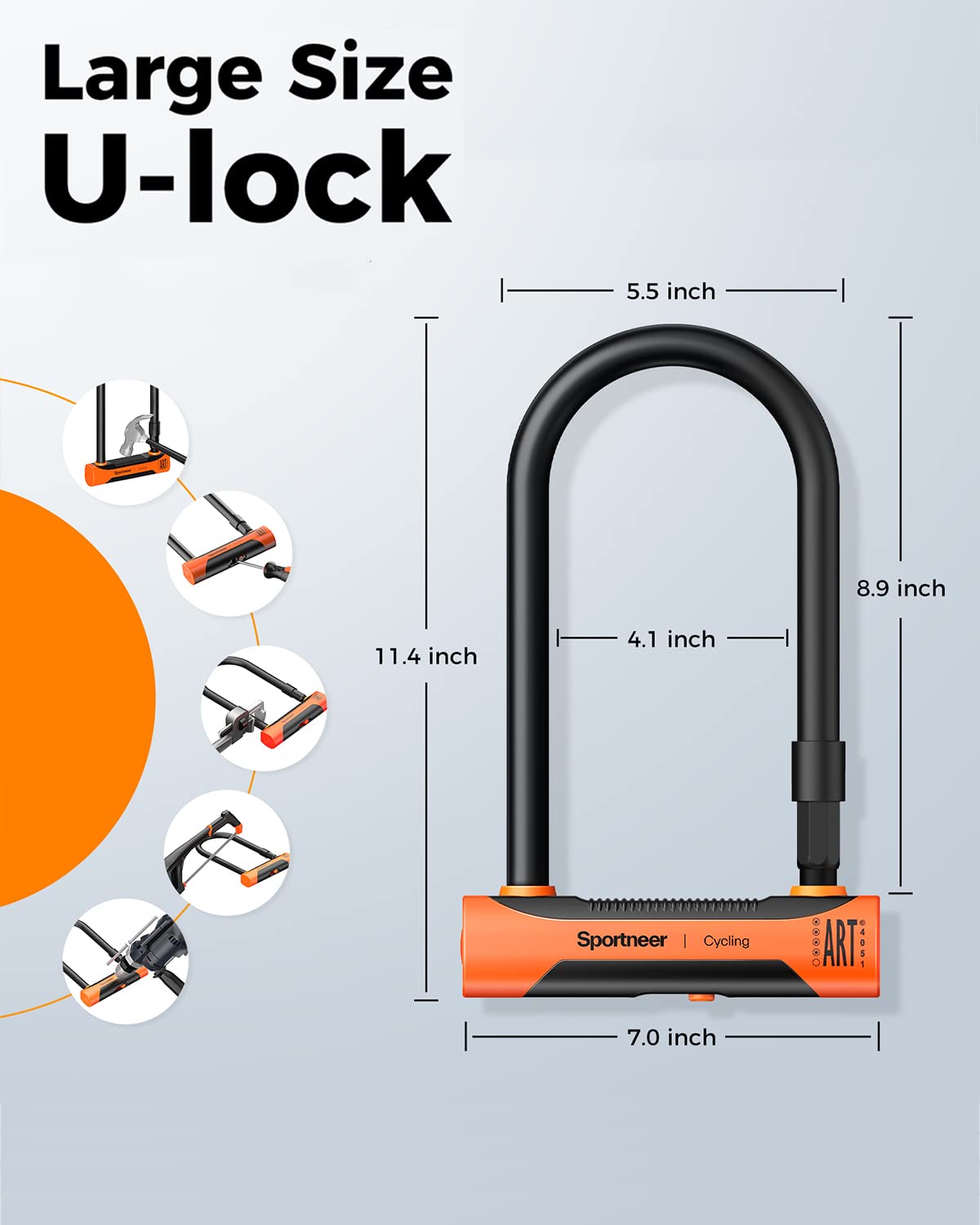 Sportneer Bike Lock Cable Bicycle Locker Combination 4 Digit 180cm